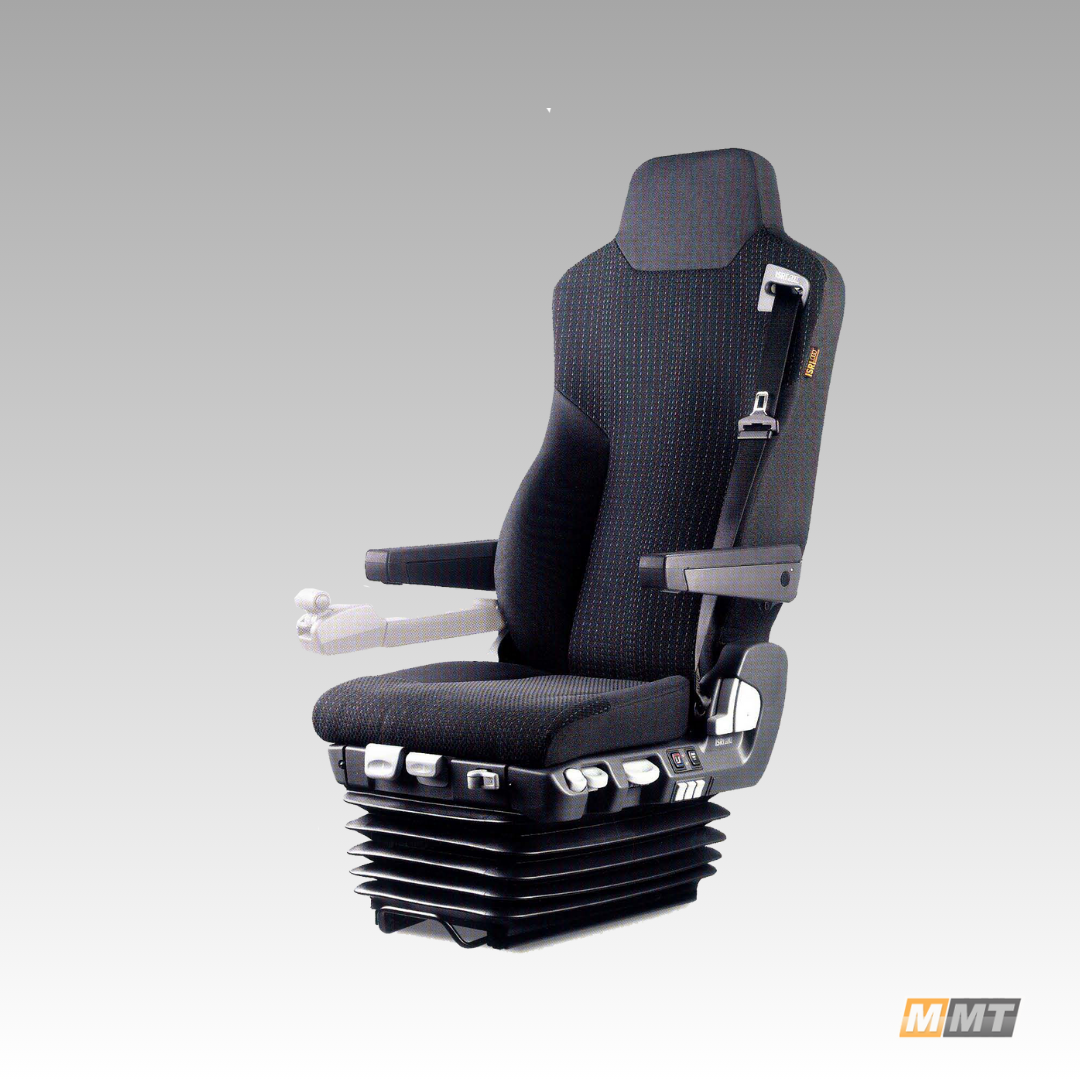 ISRI® 6830KM/870 truck seat in black fabric with ISRI branding, MMT watermark visible.