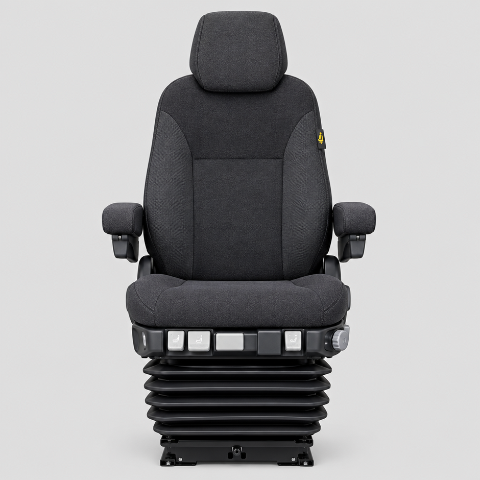 ISRI 6830KM/880 suspension seat with 150kg weight rating, featuring ergonomic design and durable construction.
